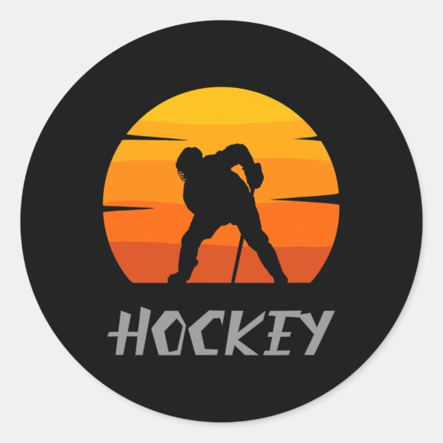 Sticker Rond Joueur de hockey sur glace Cadeau 9 (Devant)