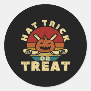 Sticker Rond Joueur de hockey sur glace Entraîneur Halloween Ci