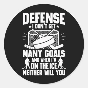 Sticker Rond Joueur de hockey sur glace Gardien de but Défense