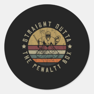 Sticker Rond Joueur de hockey sur glace Masque de gardien de bu