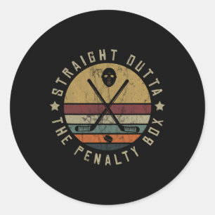 Sticker Rond Joueur de hockey sur glace Masque de gardien de bu