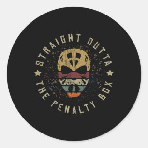 Sticker Rond Joueur de hockey sur glace Tee Gardien de but Puck