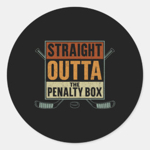 Sticker Rond Joueur de hockey sur glace tout droit sorti du ban
