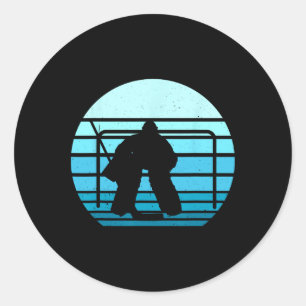 Sticker Rond Joueur de hockey sur glace vintage Équipe de hocke