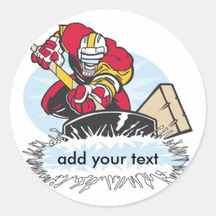 Sticker Rond Joueur de hockey sur mesure