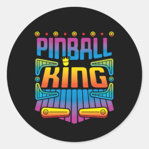 Sticker Rond Joueur de jeu d'arcade Pinball King