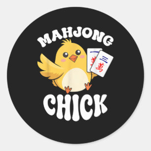 Sticker Rond Joueur de jeu de société chinoise de Mahjong