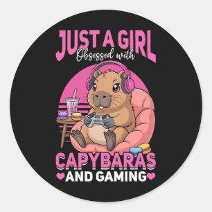 Sticker Rond Joueur de jeu vidéo Capyra Gaming