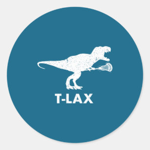 Sticker Rond Joueur de Lax Dinosaur Dino Lax