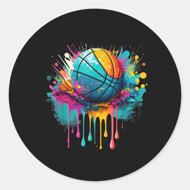 Sticker Rond Joueur de l'équipe de balle d'éclaboussure de Basb (Devant)