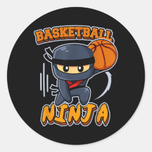Sticker Rond Joueur de ninja de baseball Slam Dunk Basball