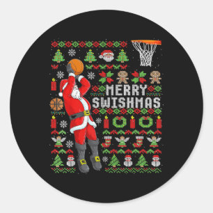Sticker Rond Joueur de Noël Père Noël Bysketbyll - Slam Dunk Ug