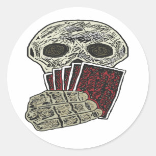 Sticker Rond Joueur de poker