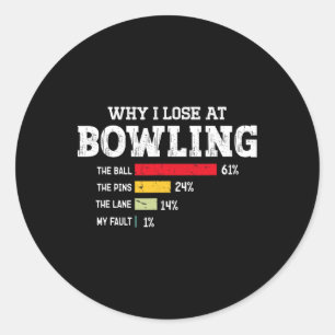 Sticker Rond Joueur de quilles Hommes Femmes Joueur de bowling