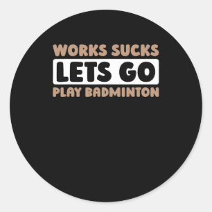 Sticker Rond Joueur de raquette de Badminton Court - Coupe de r