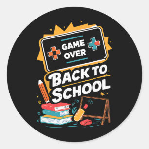 Sticker Rond Joueur de retour à l'école Niveau supérieur Nouvel