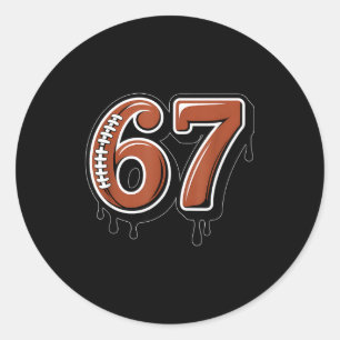 Sticker Rond Joueur de rugby Drip numéro 67 ou six septième ann