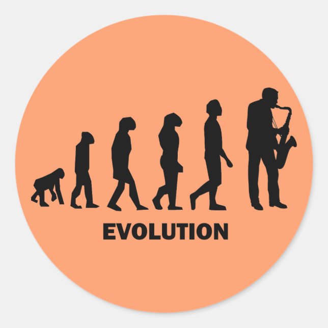 Sticker Rond joueur de saxophone (Devant)