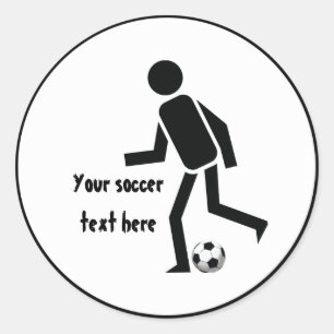Sticker Rond Joueur de soccer et balle cadeau personnalisé