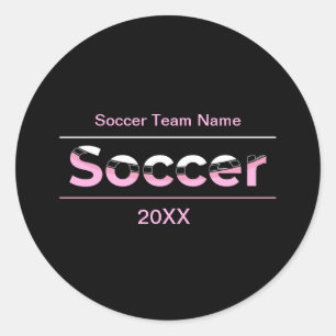 Sticker Rond Joueur de soccer minimaliste Word Art - Arc