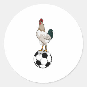 Sticker Rond Joueur de soccer Rooster Soccer
