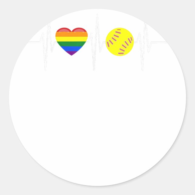 Sticker Rond Joueur de softball gay Gay pride LGBTQ (Devant)