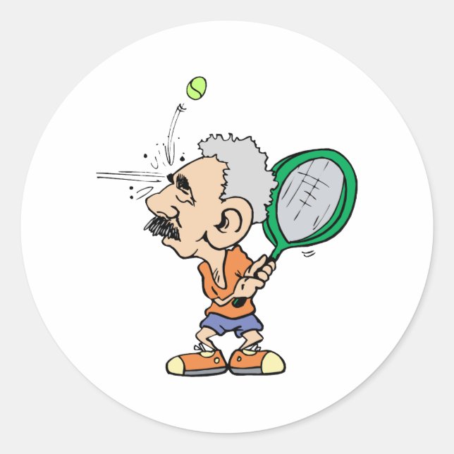 Sticker Rond Joueur de tennis (Devant)