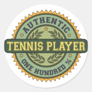 Sticker Rond Joueur de tennis authentique