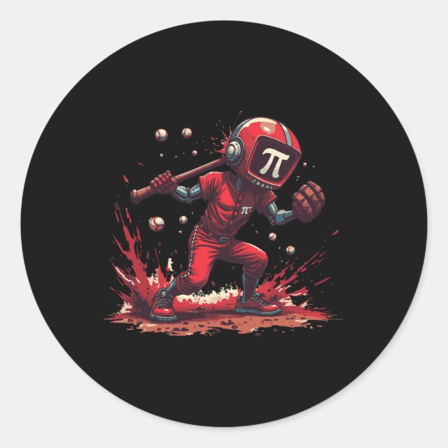 Sticker Rond Joueur de vente robotique amusant (Devant)