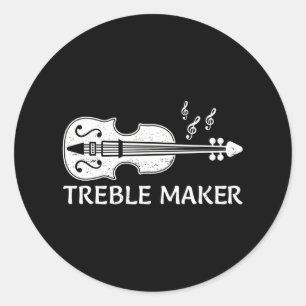 Sticker Rond Joueur de violon cool Art pour violoniste