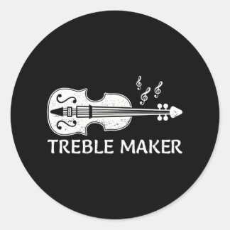 Sticker Rond Joueur de violon cool Art pour violoniste