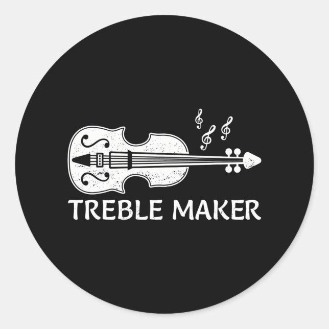 Sticker Rond Joueur de violon cool Art pour violoniste (Devant)