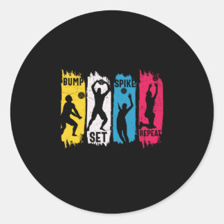 Sticker Rond Joueur de volley-ball | Définir la répétition du t