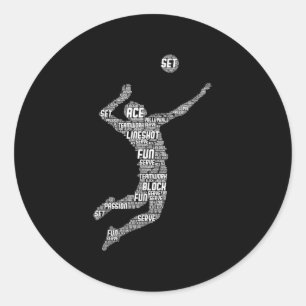 Sticker Rond Joueur de volley-ball garçons Jeunes Hommes