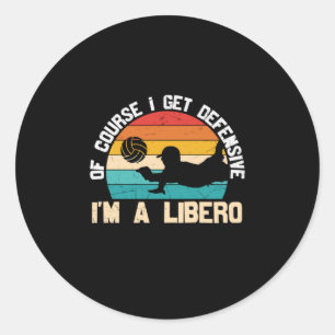 Sticker Rond Joueur de volley-ball   Je Suis Un Libero