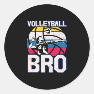 Sticker Rond Joueur de volley-ball Volleyball Bro