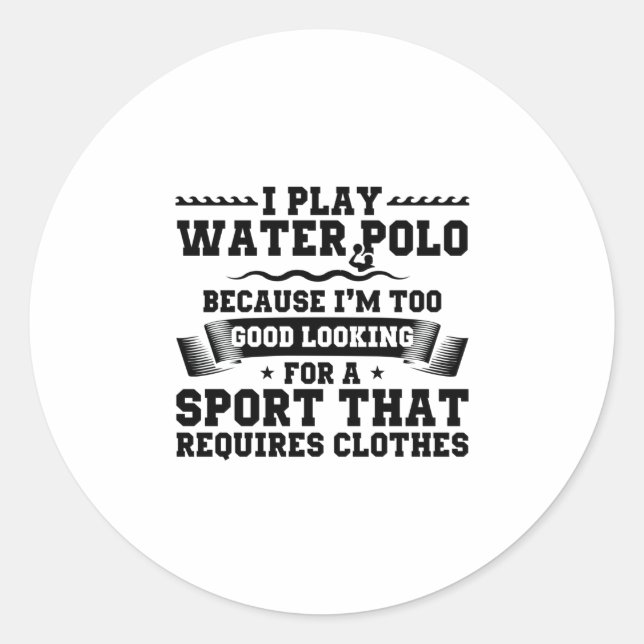 Sticker Rond Joueur de water-polo | Cadeaux de formateur d'équi (Devant)