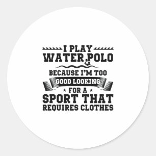 Sticker Rond Joueur de water-polo   Cadeaux de formateur d'équi
