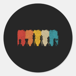 Sticker Rond Joueur d'échecs