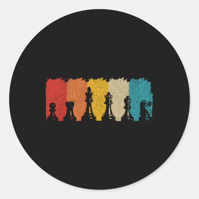 Sticker Rond Joueur d'échecs (Devant)