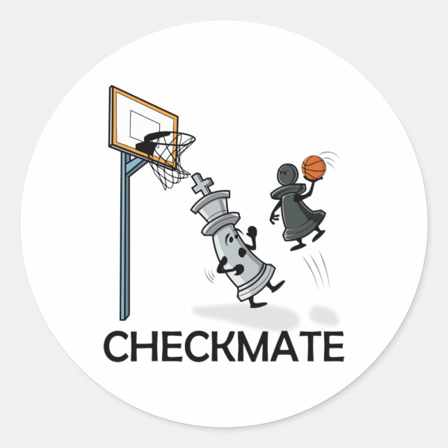 Sticker Rond Joueur D'Échecs Chessboxing Et Matt De Contrôle De (Devant)