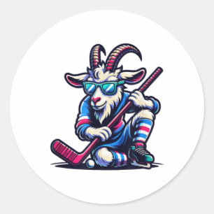 Sticker Rond Joueur d'équipe de gardien de but de hockey sur gl