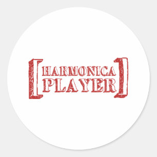 Sticker Rond Joueur d'harmonica