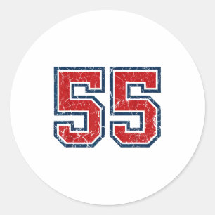 Sticker Rond Joueur en uniforme de maillot numéro 55 Srts rouge