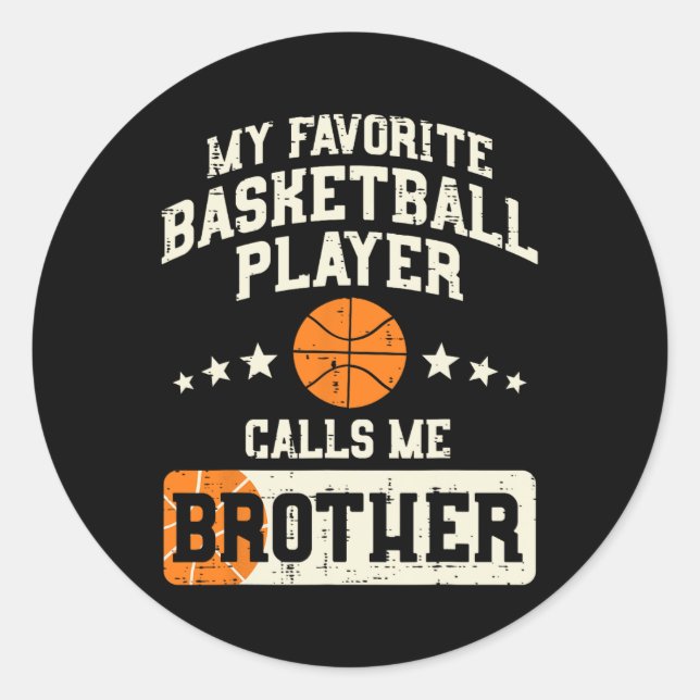 Sticker Rond Joueur favori Bysketbyll Brother Famille Byller B (Devant)