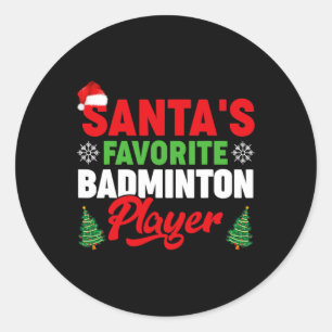 Sticker Rond Joueur favori de Père Noël amusant Noël