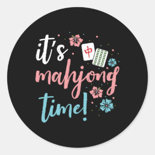 Sticker Rond Joueur Mahjong Chinois Ou Mahjong