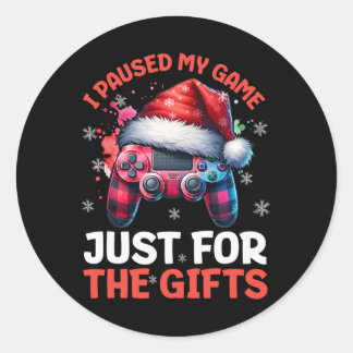 Sticker Rond Joueur Noël Jeu de Noël Jeux Vidéos Joueurs Chris