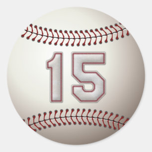 Sticker Rond Joueur numéro 15 - points frais de base-ball