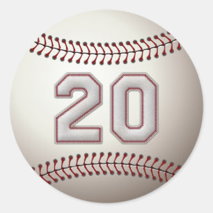 Sticker Rond Joueur numéro 20 - points frais de base-ball